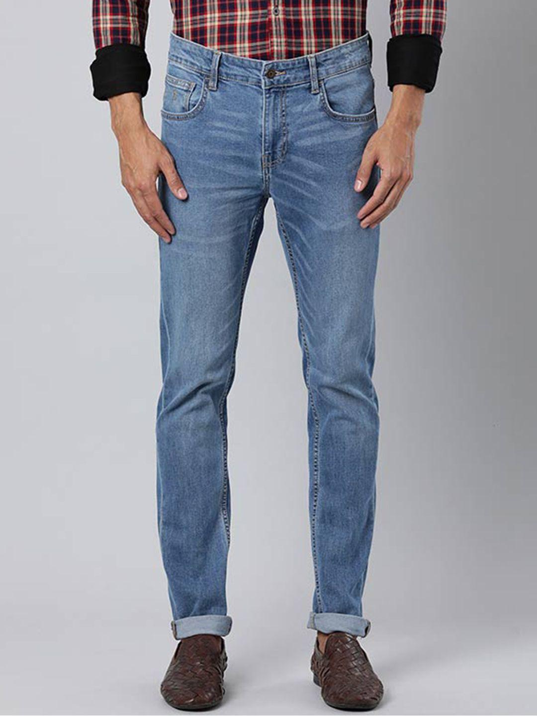 indian terrain brooklyn men mid-rise slim fit light fade jeans