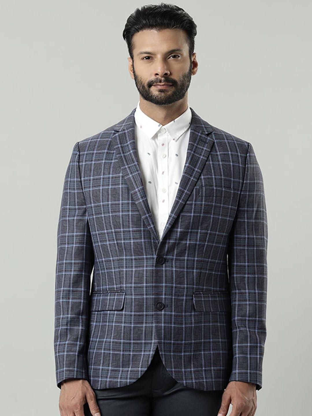 indian terrain checked single breasted blazer