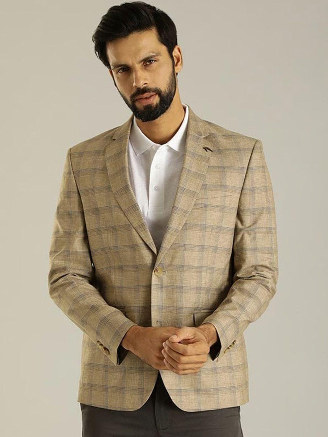 indian terrain checked single breasted blazer