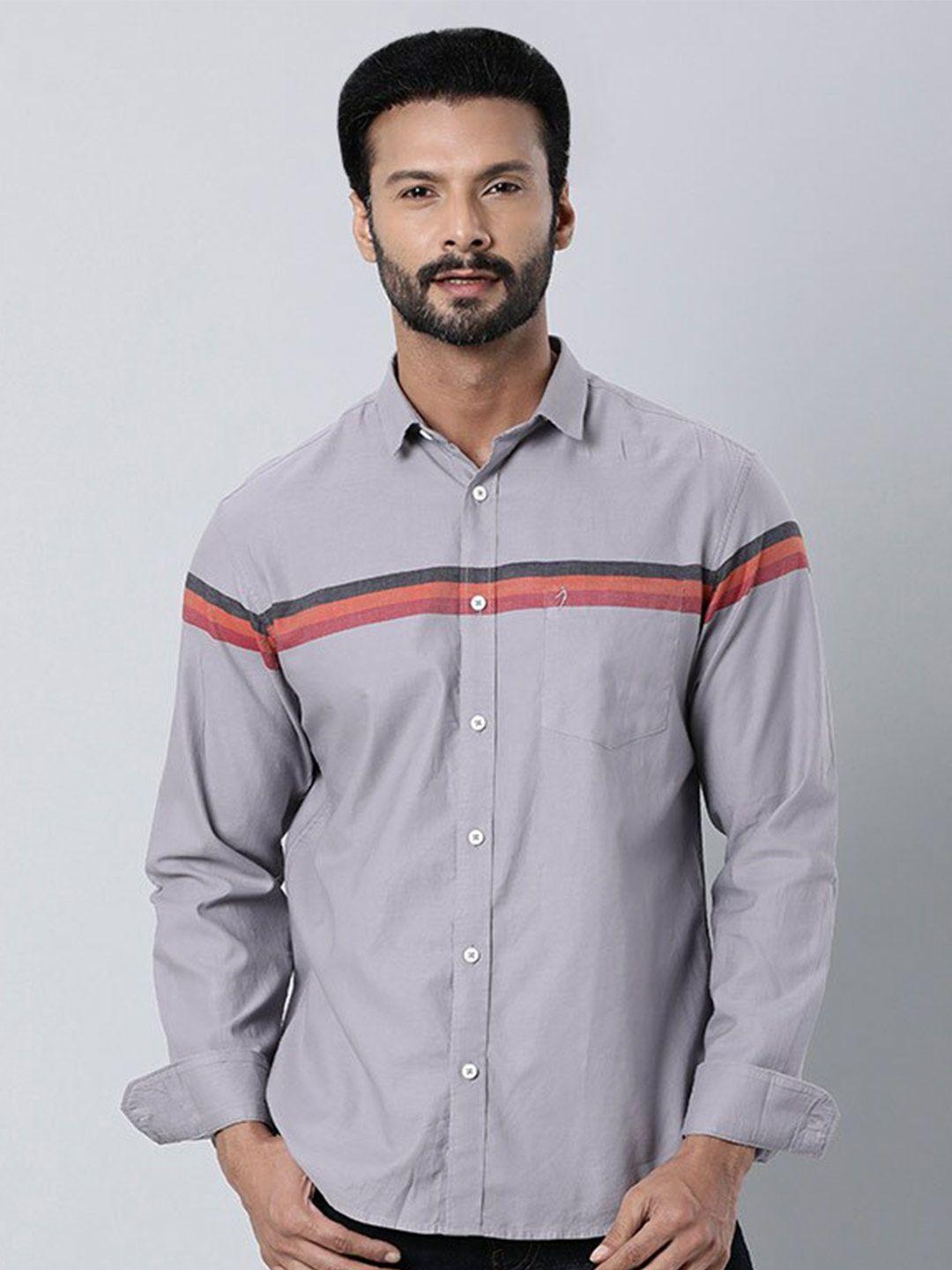 indian terrain chiseled slim fit colorblocked casual cotton shirt