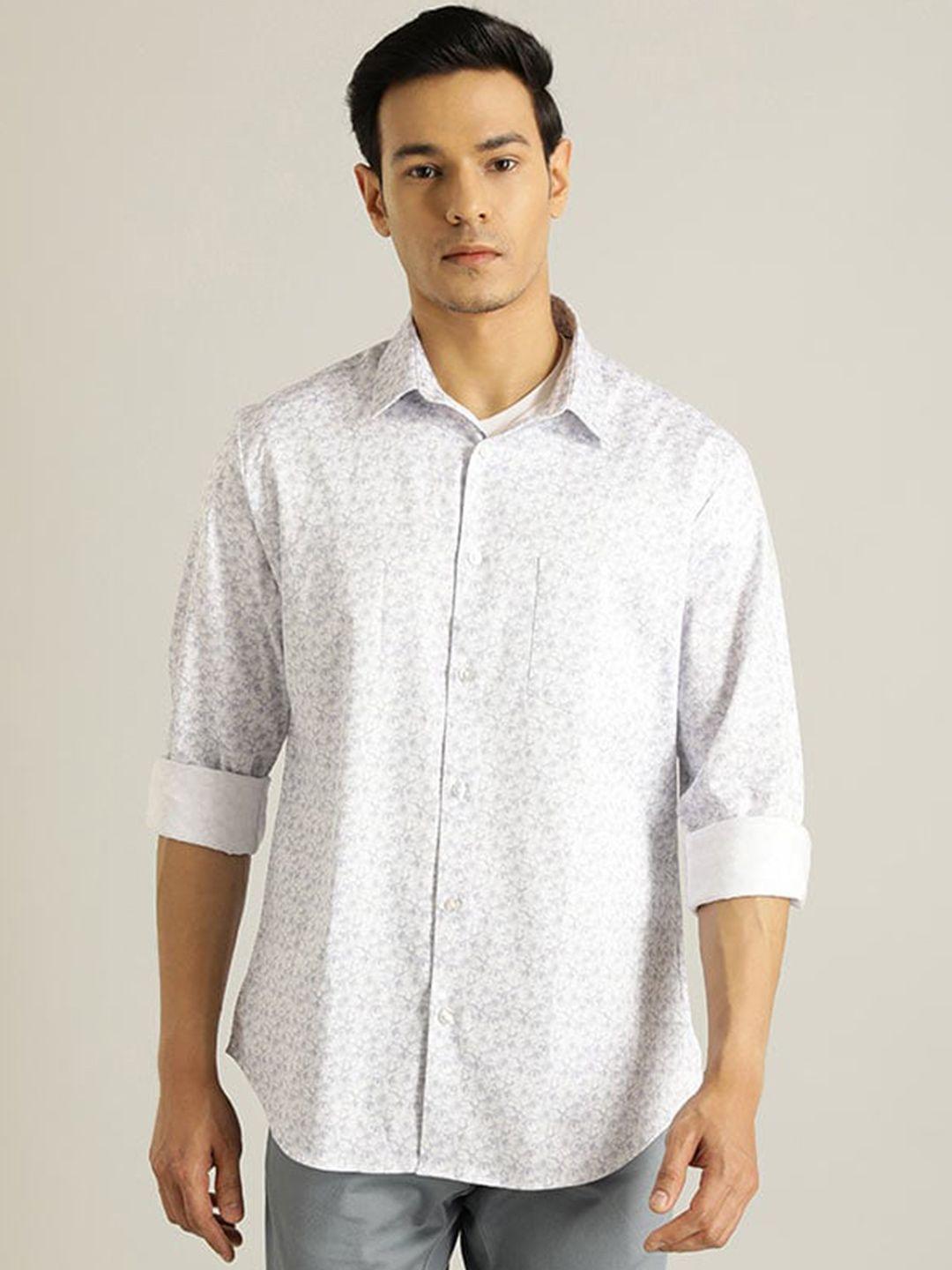 indian terrain chiseled slim fit floral printed cotton casual shirt