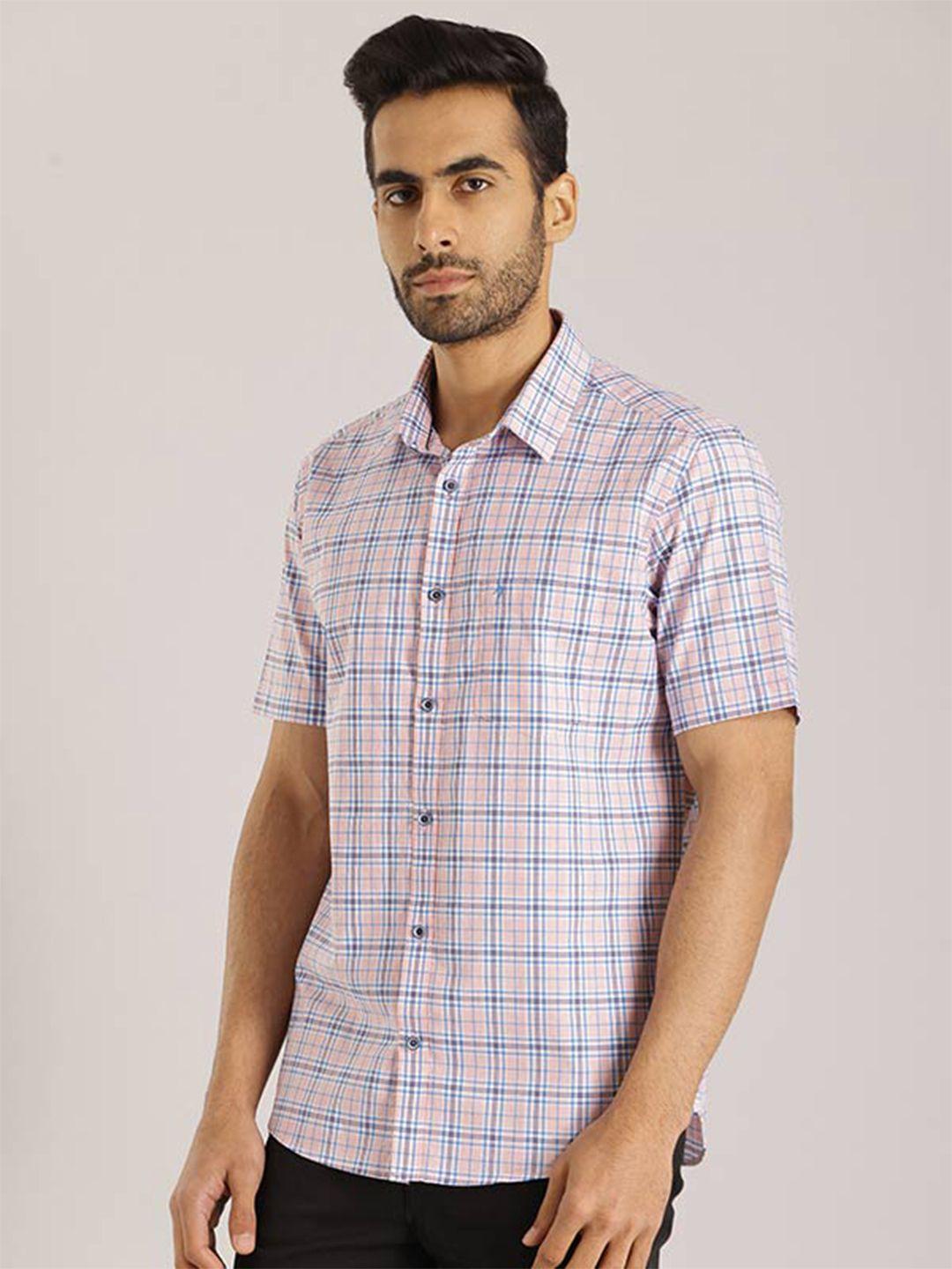 indian terrain chiseled slim fit tartan checked casual pure cotton shirt