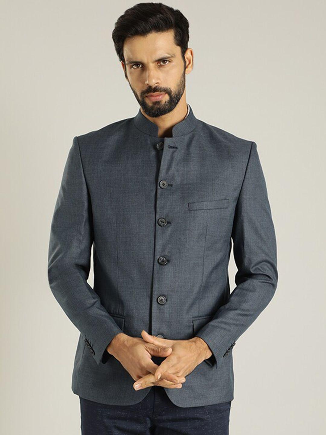 indian terrain mandarin collar bandhgala casual blazer