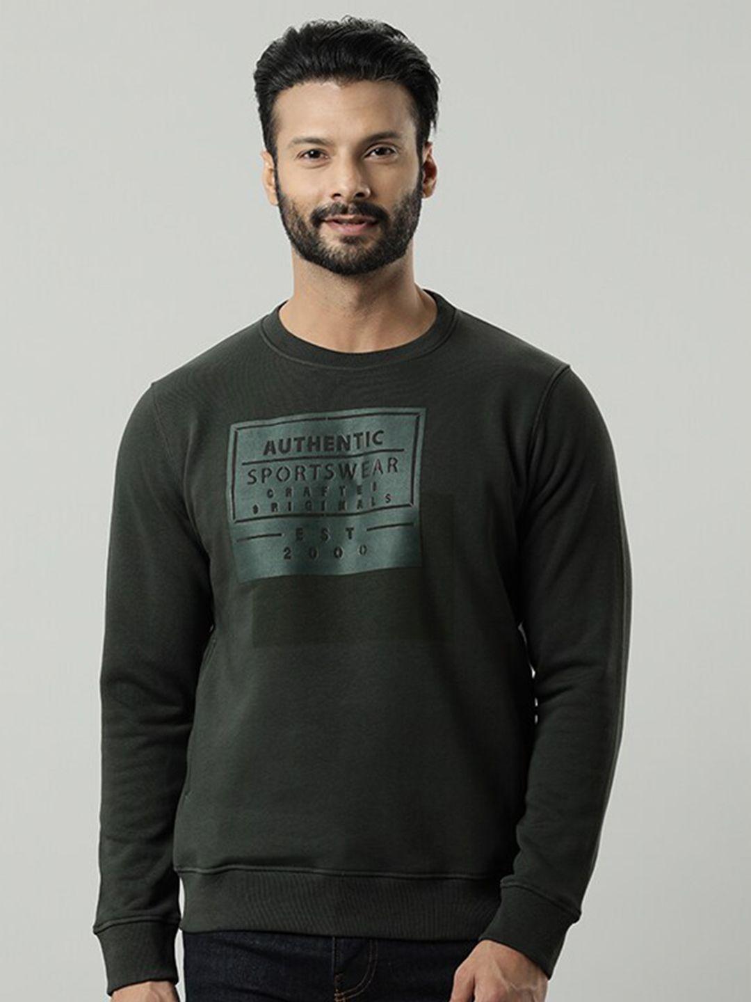 indian terrain men black printed sweatshirt