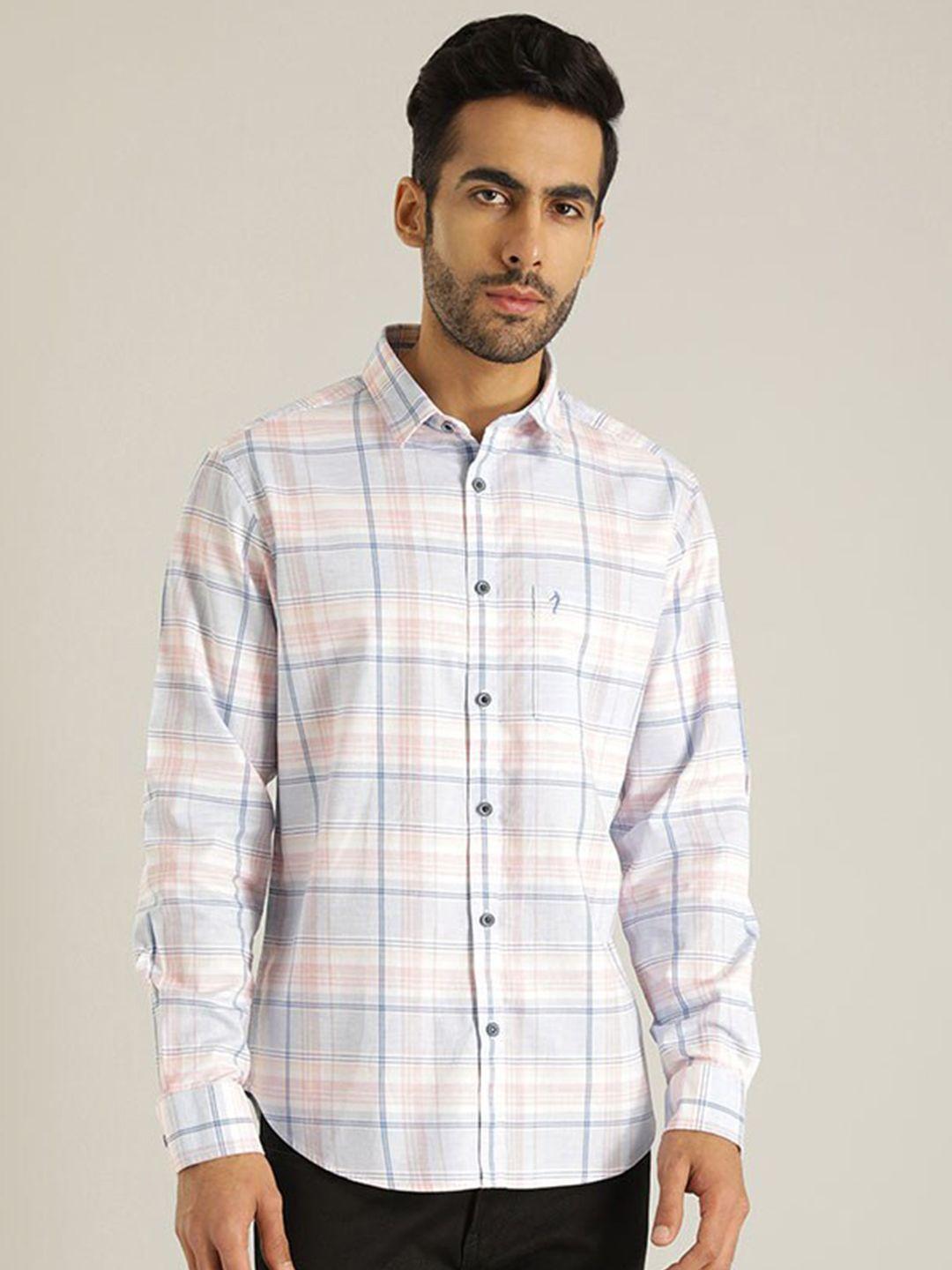 indian terrain men chiseled slim fit opaque checked casual shirt