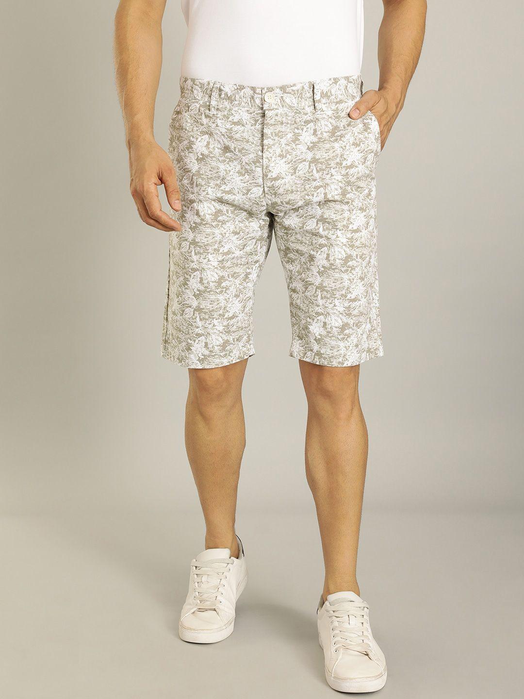 indian terrain men floral printed slim fit pure cotton shorts