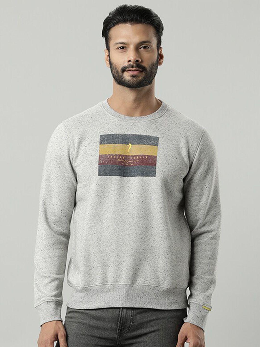 indian terrain men grey printed sweatshirt