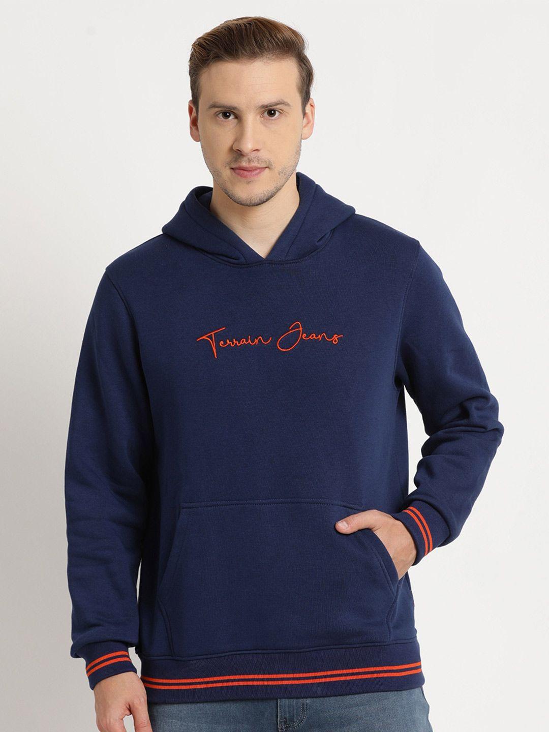 indian terrain men hooded printed cotton sweatshirt