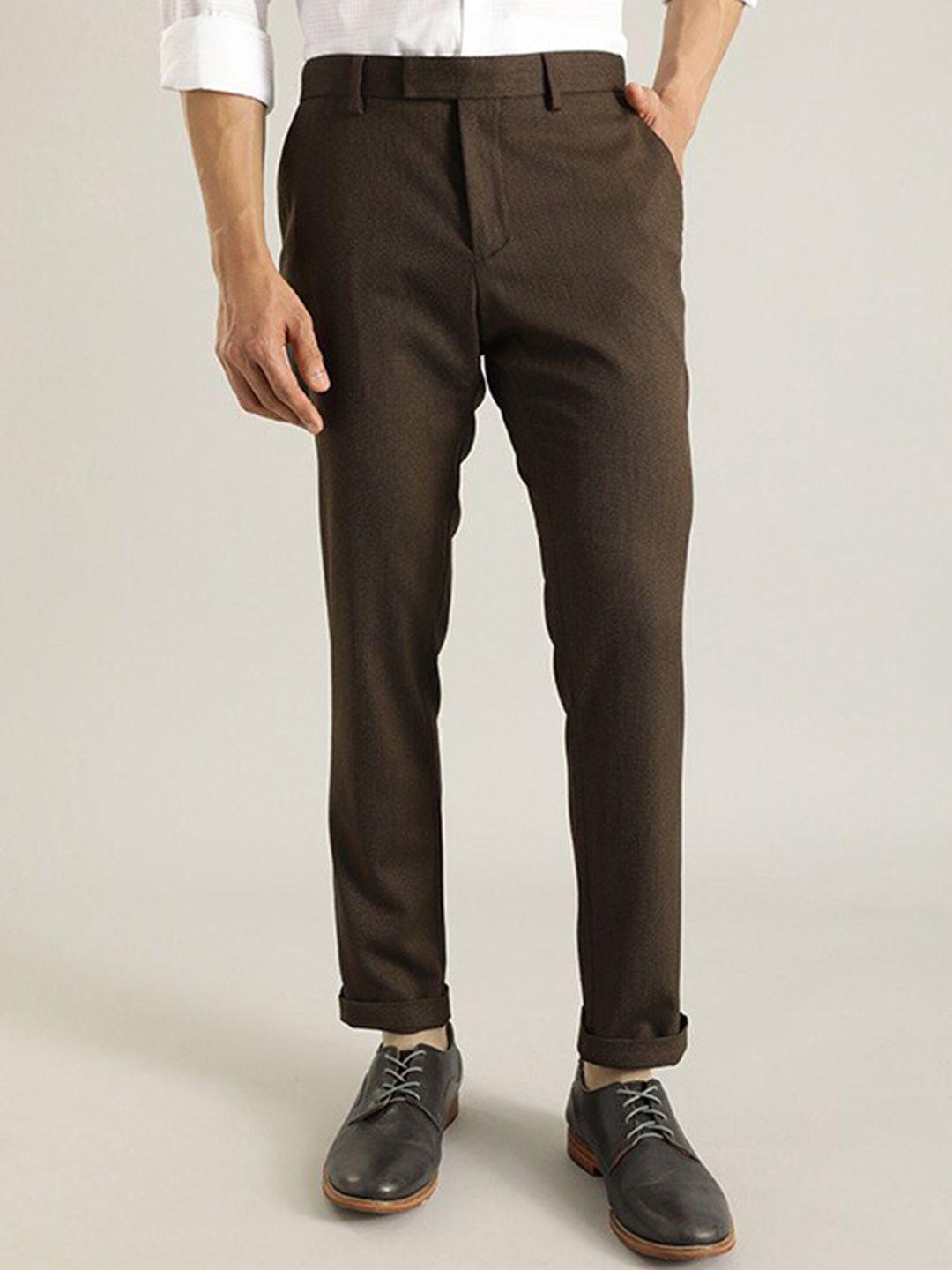 indian terrain men mid-rise brooklyn slim fit chinos trousers