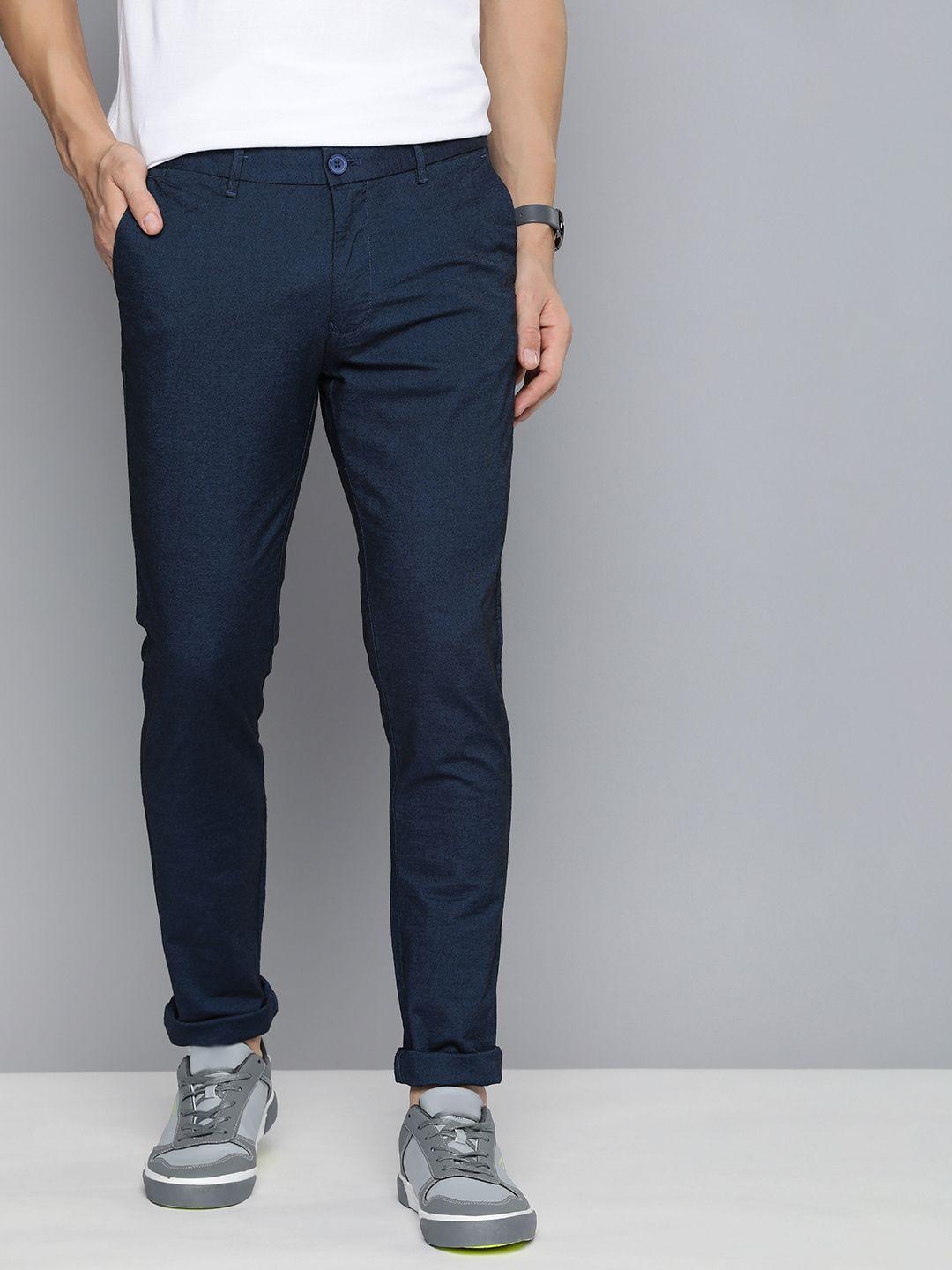 indian terrain men mid-rise kruger skinny fit trousers