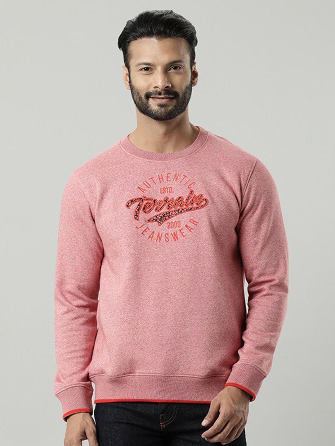 indian terrain men pink printed sweatshirt