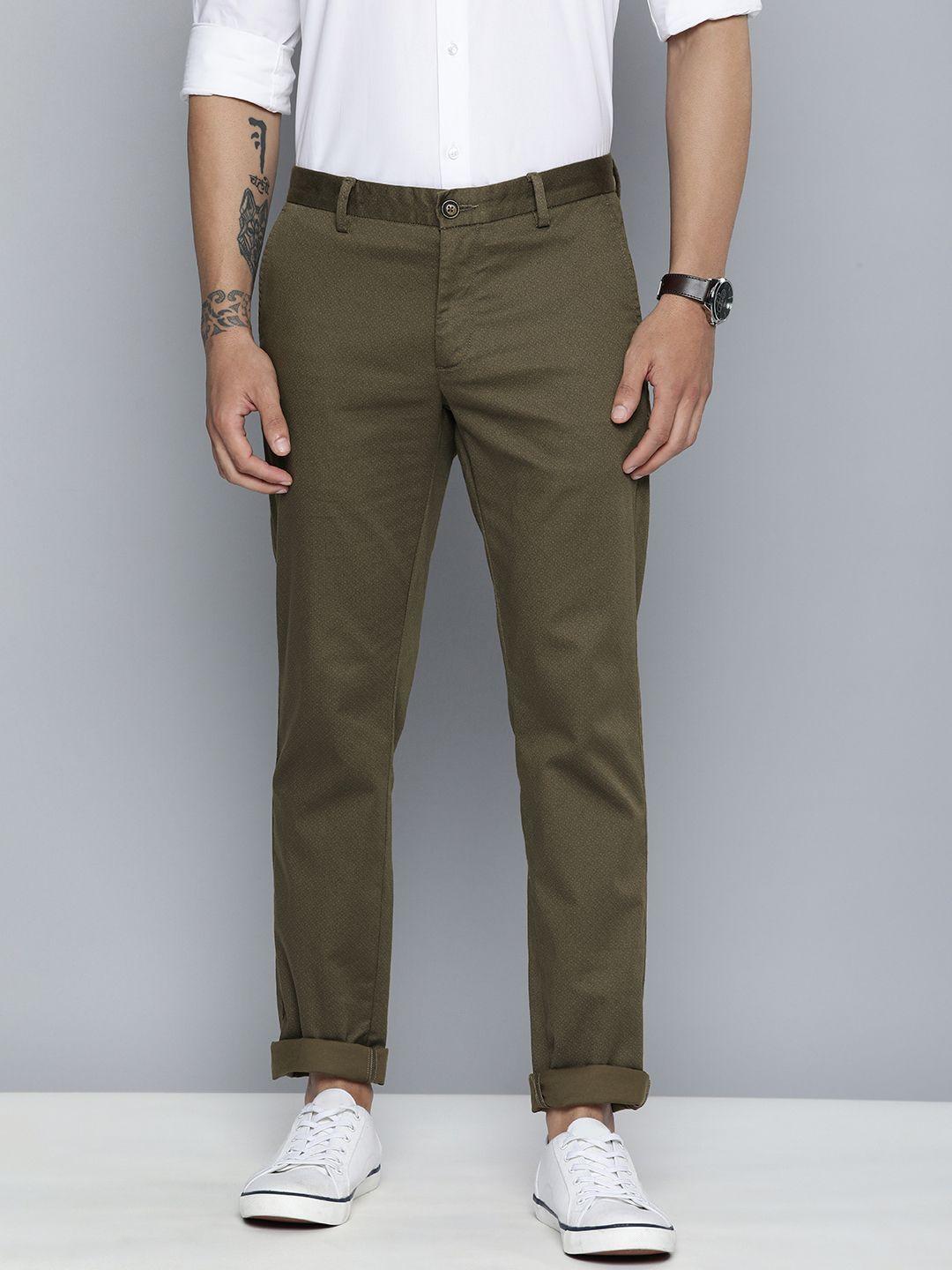 indian terrain men printed brooklyn slim fit chinos trouser