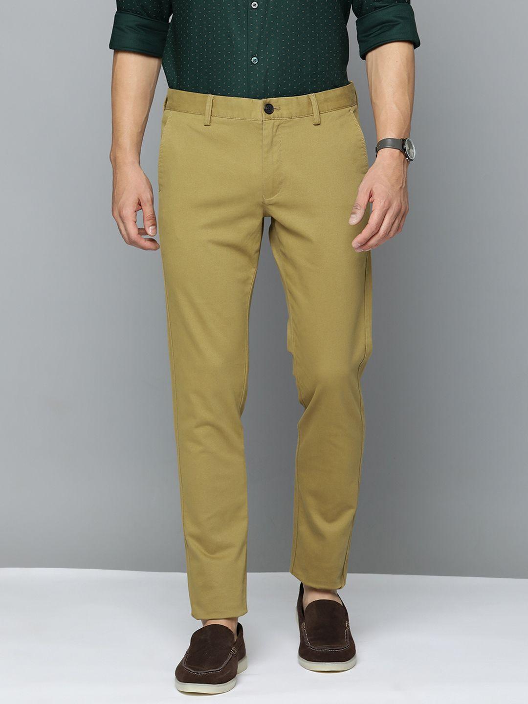 indian terrain men textured brooklyn slim fit trousers