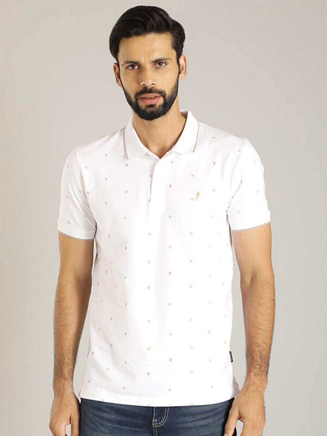 indian terrain men white polo collar pockets t-shirt