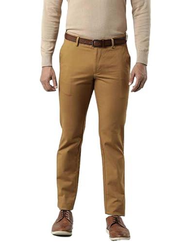 indian terrain mens solid brown flat front trouser