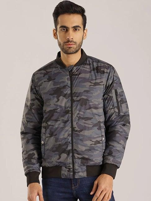 indian terrain multicolor regular fit printed reversible jacket