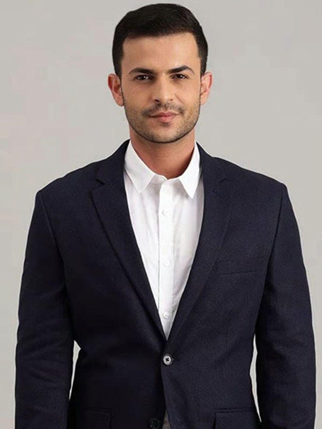 indian terrain notched lapel single-breasted casual blazer