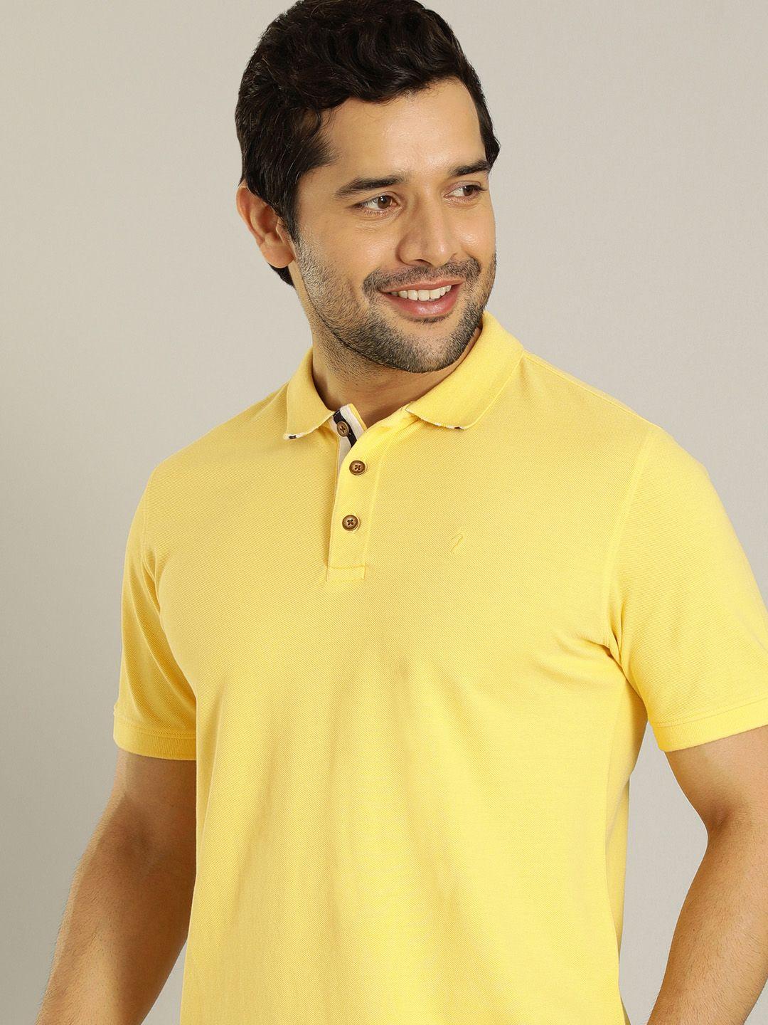 indian terrain polo collar applique t-shirt