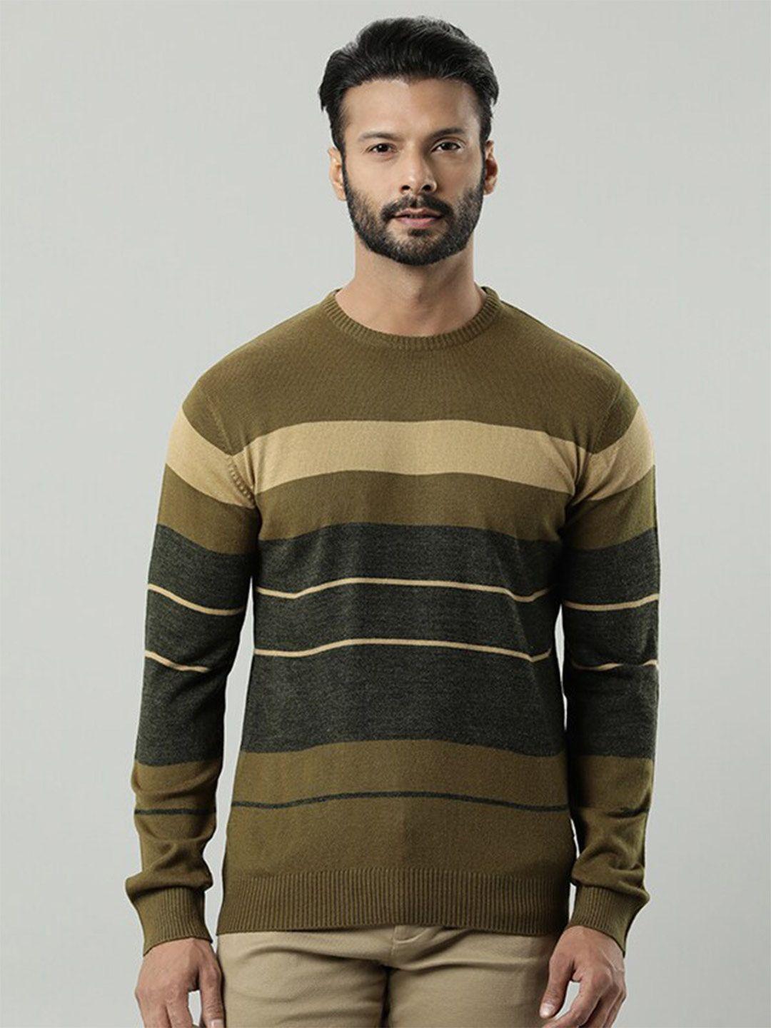indian terrain striped acrylic pullover sweatshirt