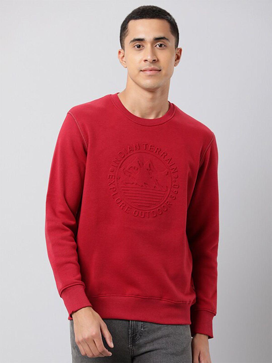 indian terrain typography printed pullover sweatshirt