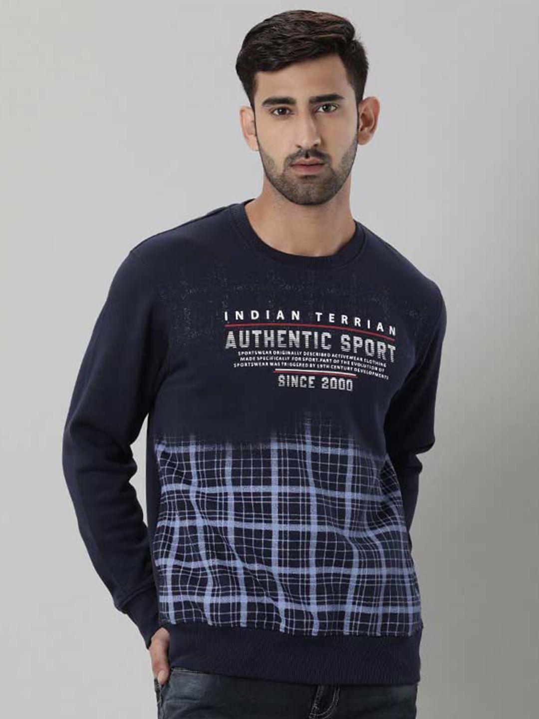 indian terrain typography printed round neck pullover