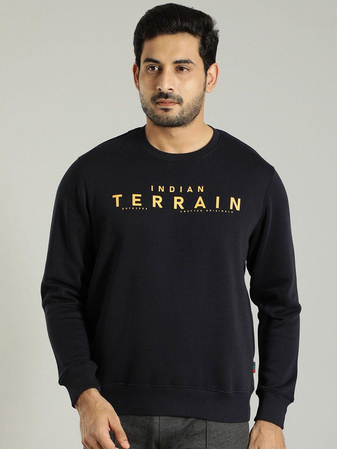 indian terrain typography printed round neck sweatshirt