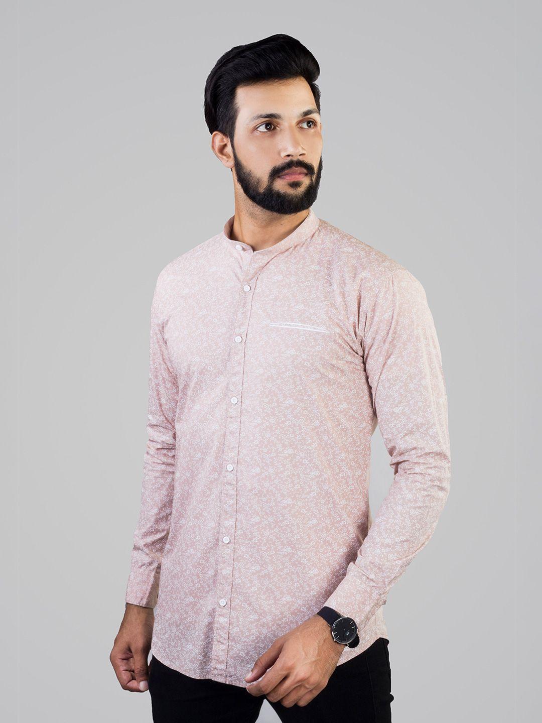 indian threads men comfort opaque printed formal shirt