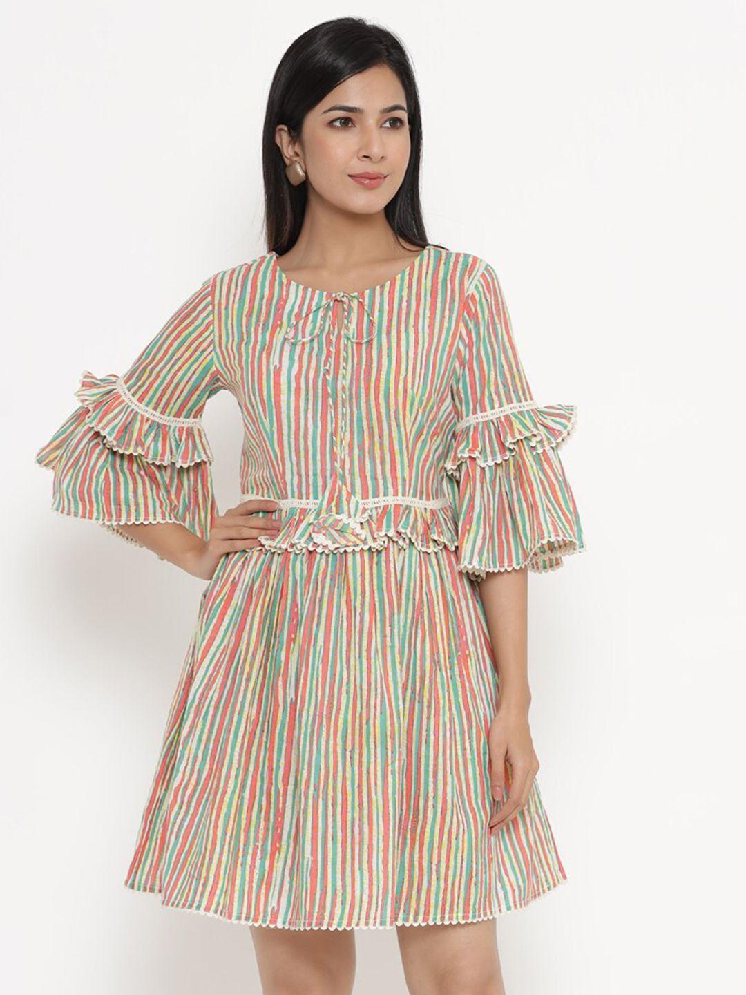 indian virasat multicoloured striped dress