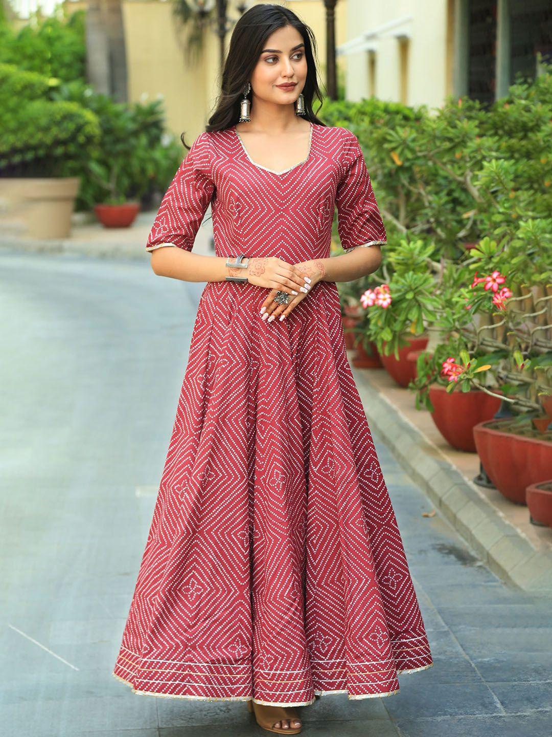 indian virasat printed anarkali ethnic dress