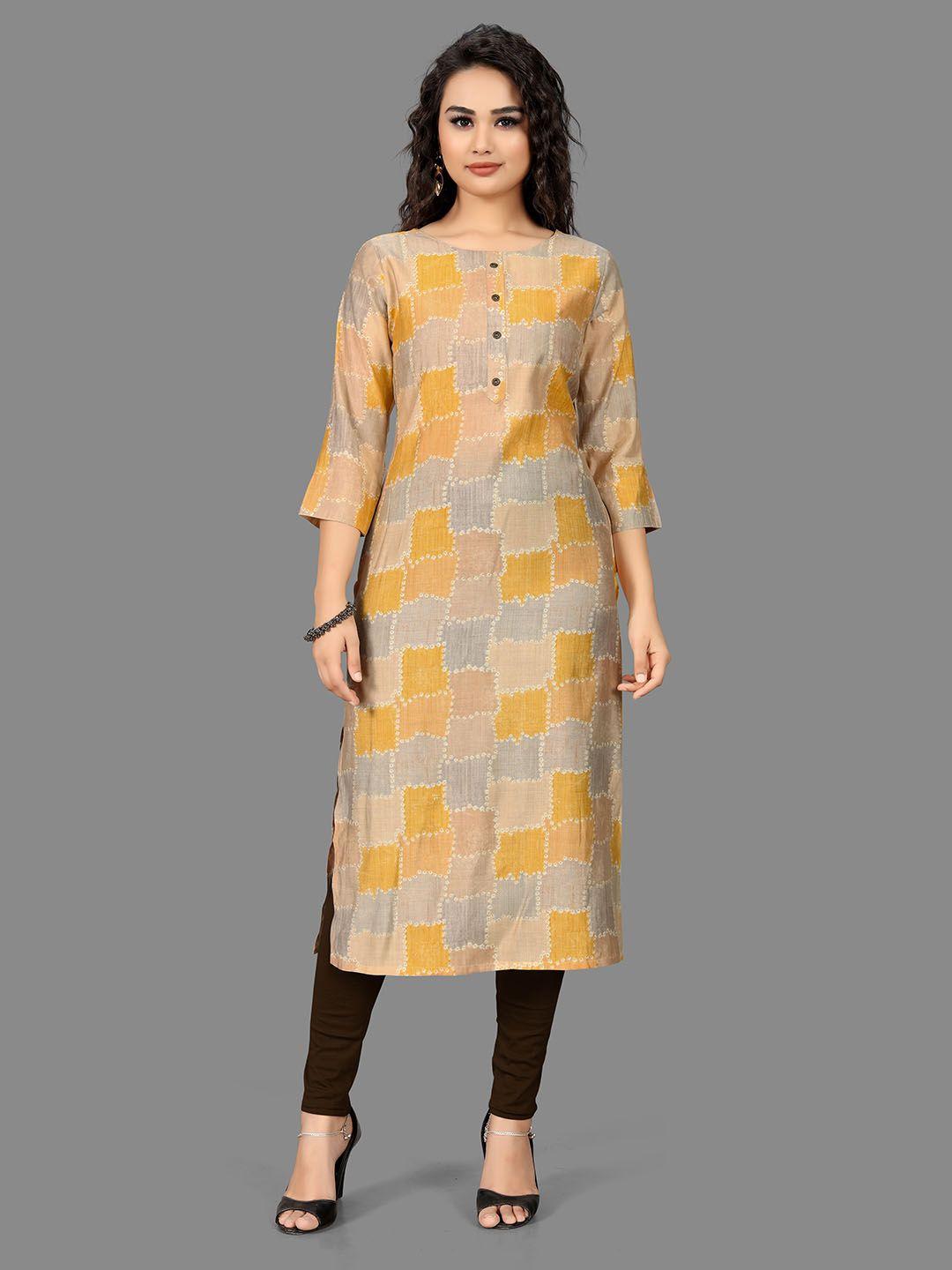 indian women abstract printed pure cotton kurta