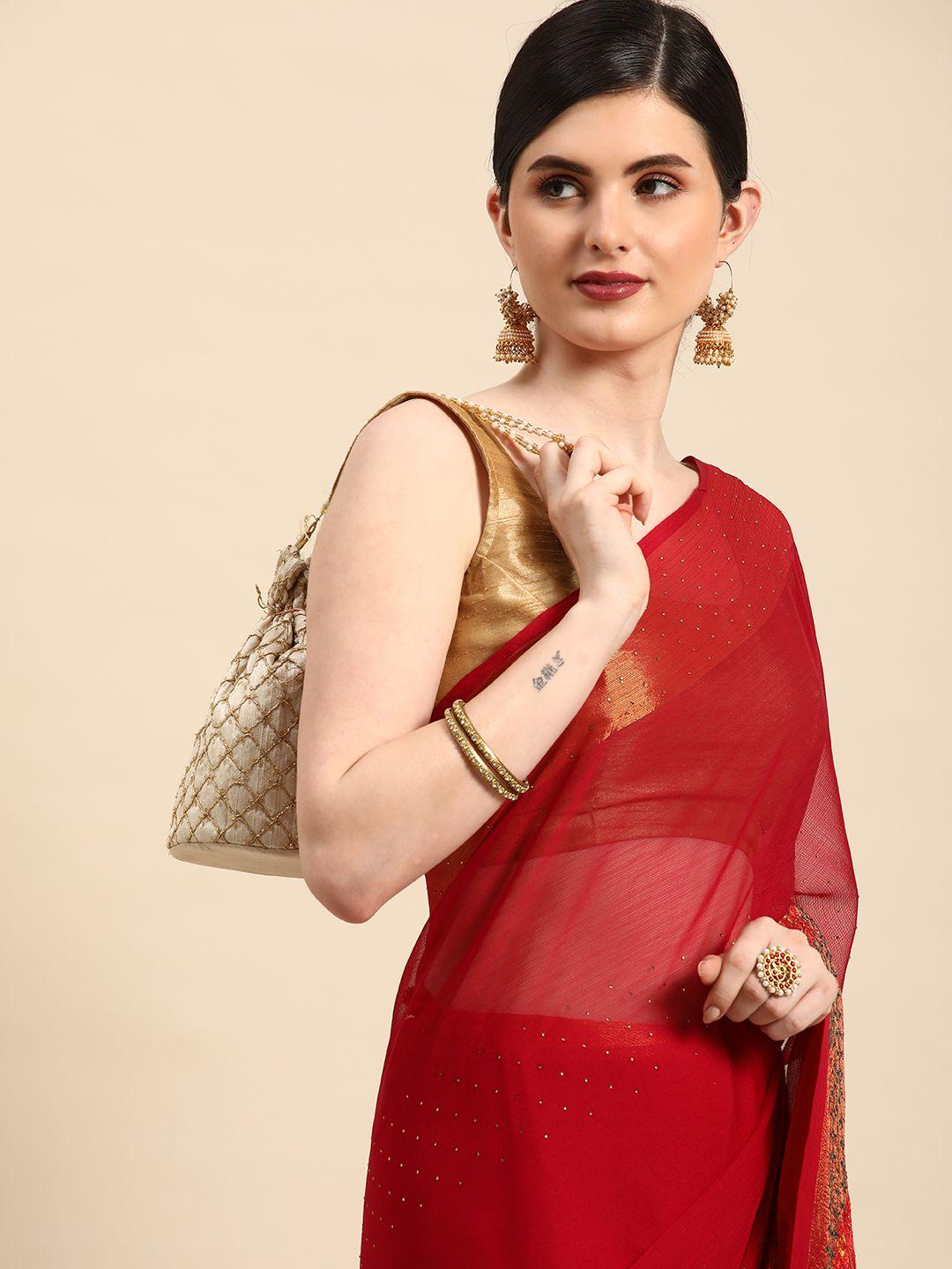 indian women chiffon designer saree