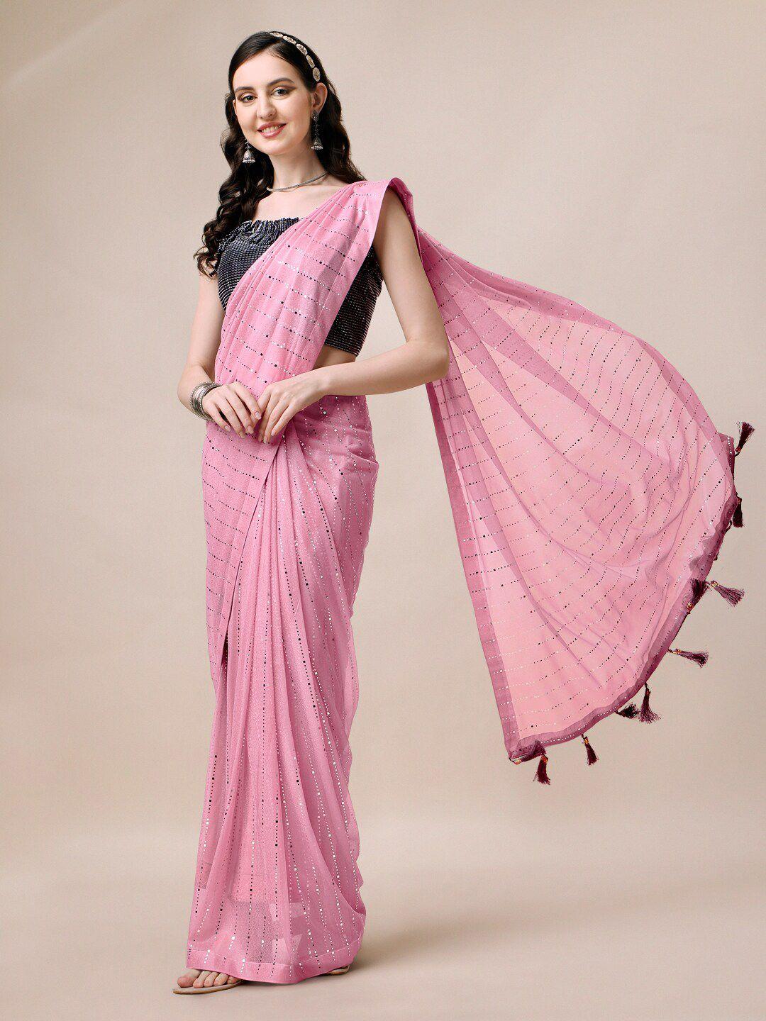 indian women embellished silk blend saree