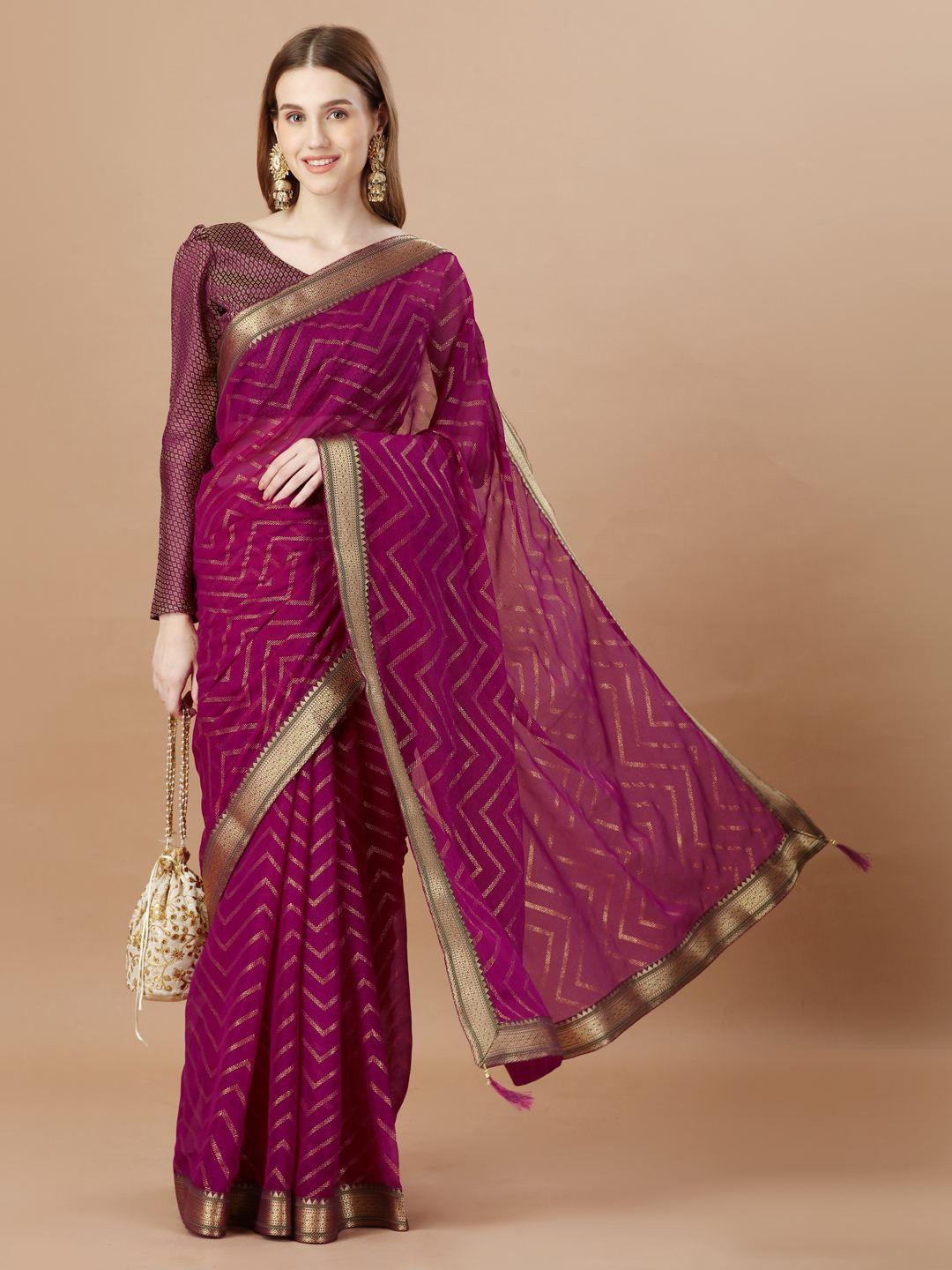 indian women ethnic motifs printed pure chiffon saree