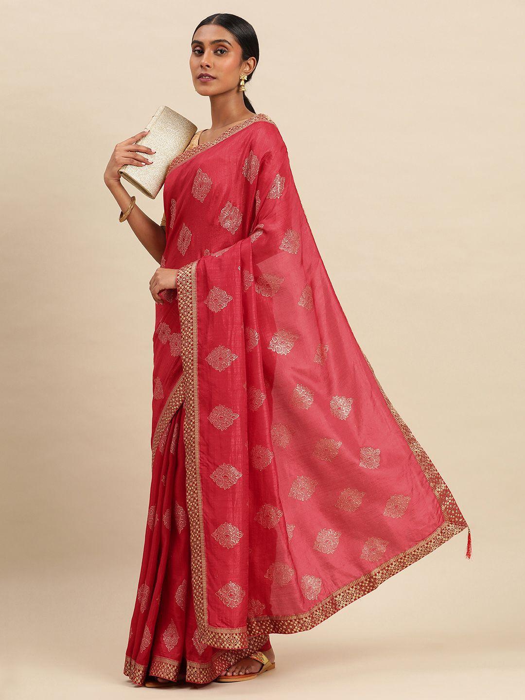 indian women floral zari saree