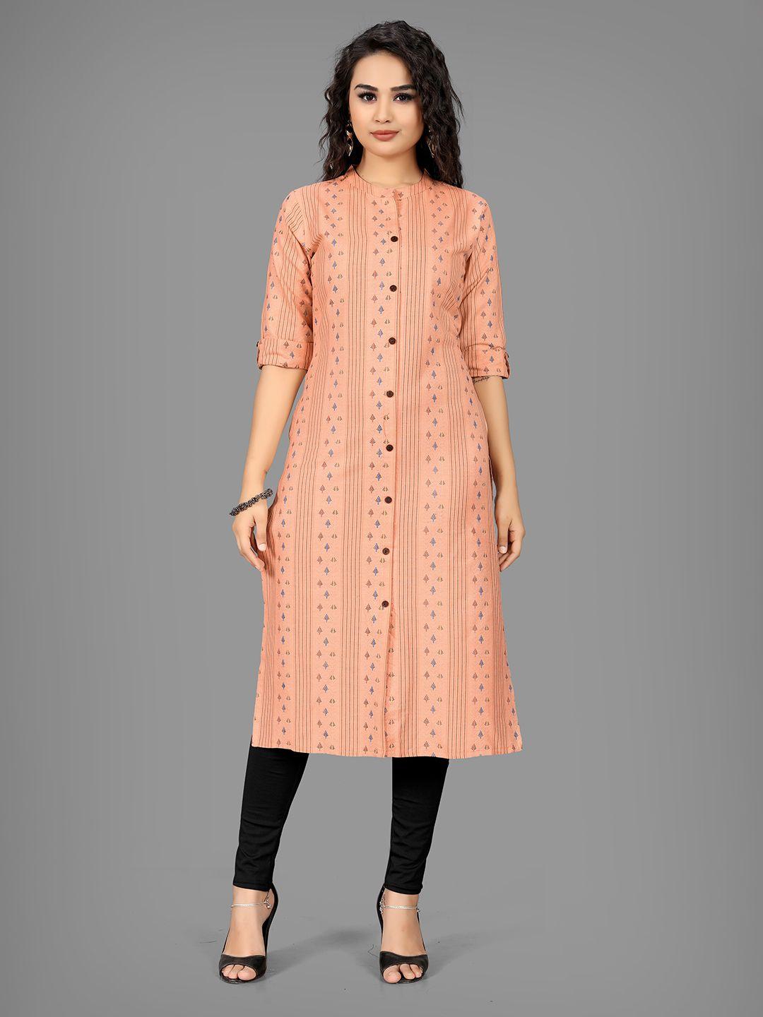 indian women geometric printed pure cotton kurta