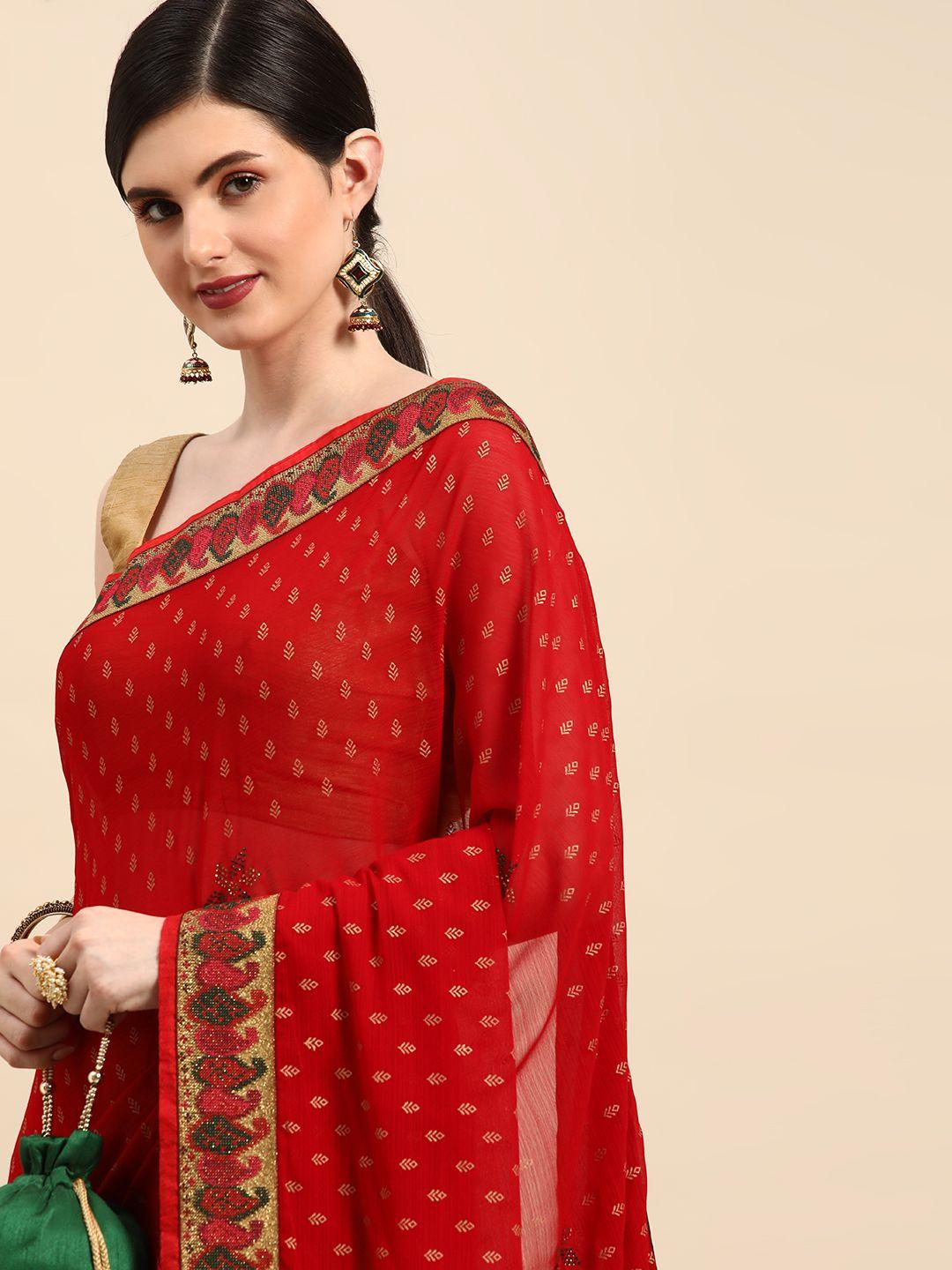 indian women paisley printed gotta patti detail silk blend designer saree