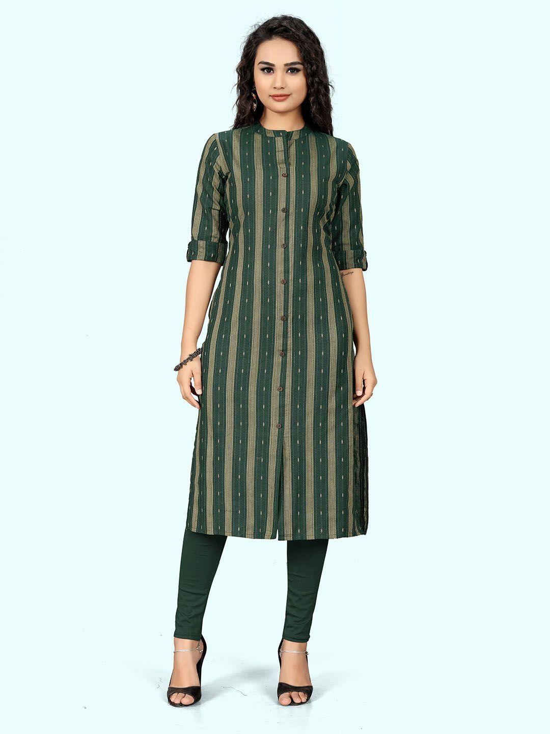 indian women striped pure cotton kurta