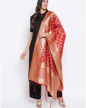 indian woven design dupatta