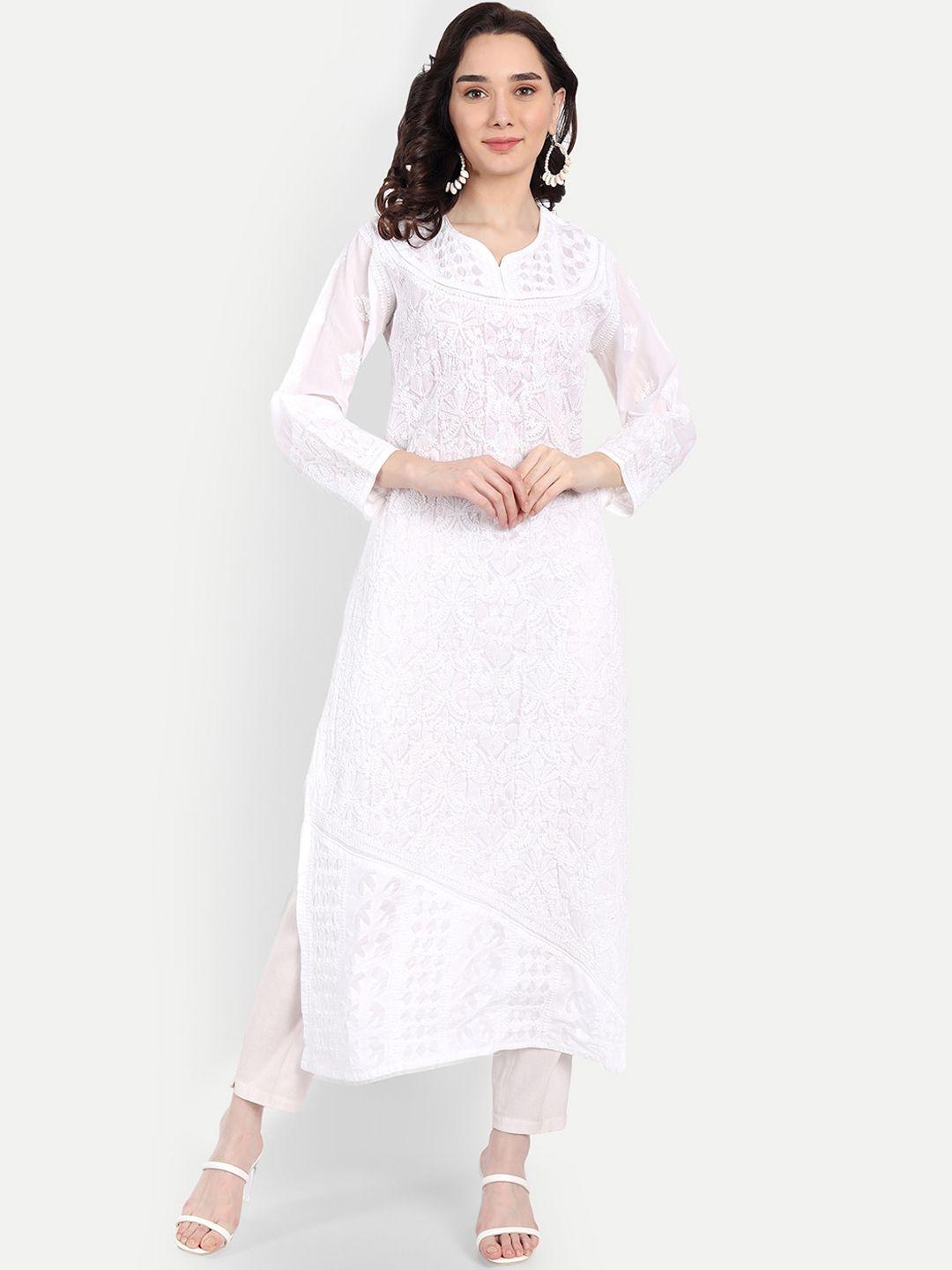 indiankala4u ethnic motif embroidered chikankari cotton kurta