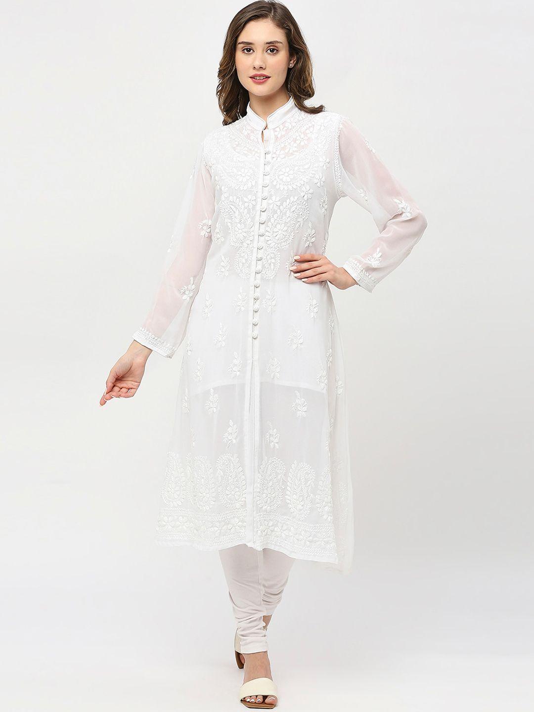 indiankala4u ethnic motifs embroidered chikankari georgette kurta