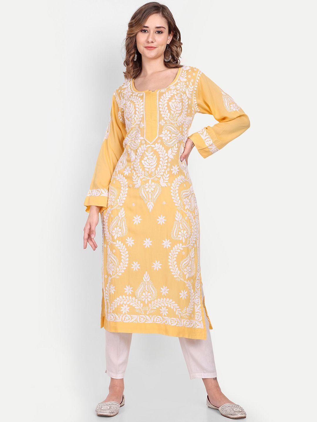 indiankala4u ethnic motifs embroidered chikankari kurta