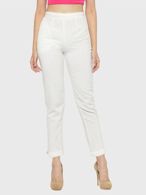 indibelle white cotton trousers