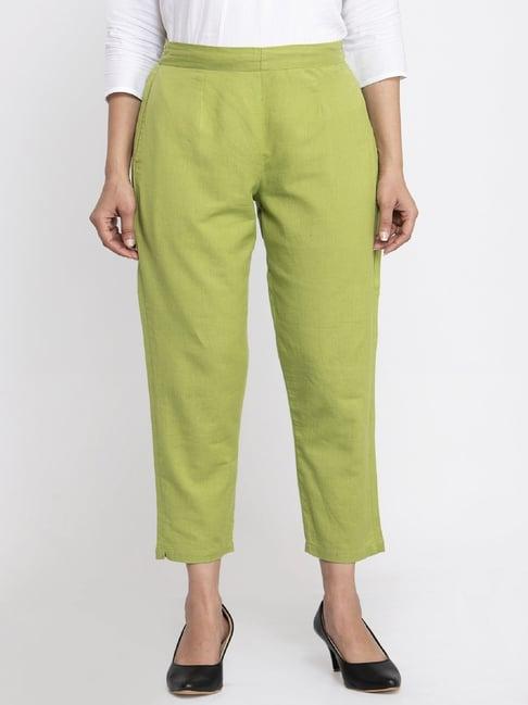 indibelle green cotton trousers