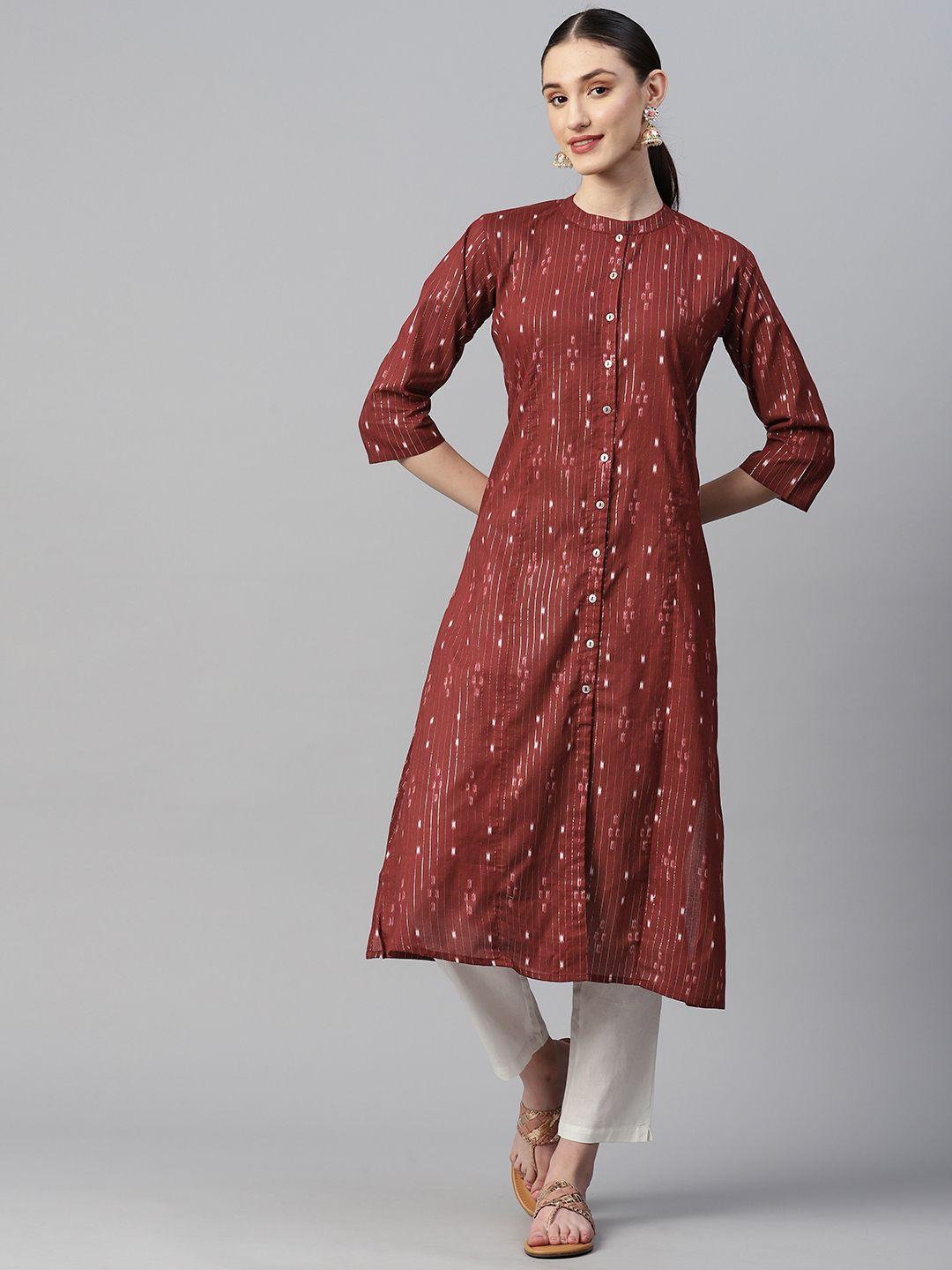indibelle printed pure cotton kurta with trousers