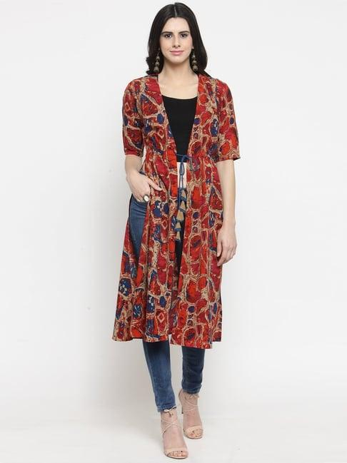 indibelle rust printed shrug