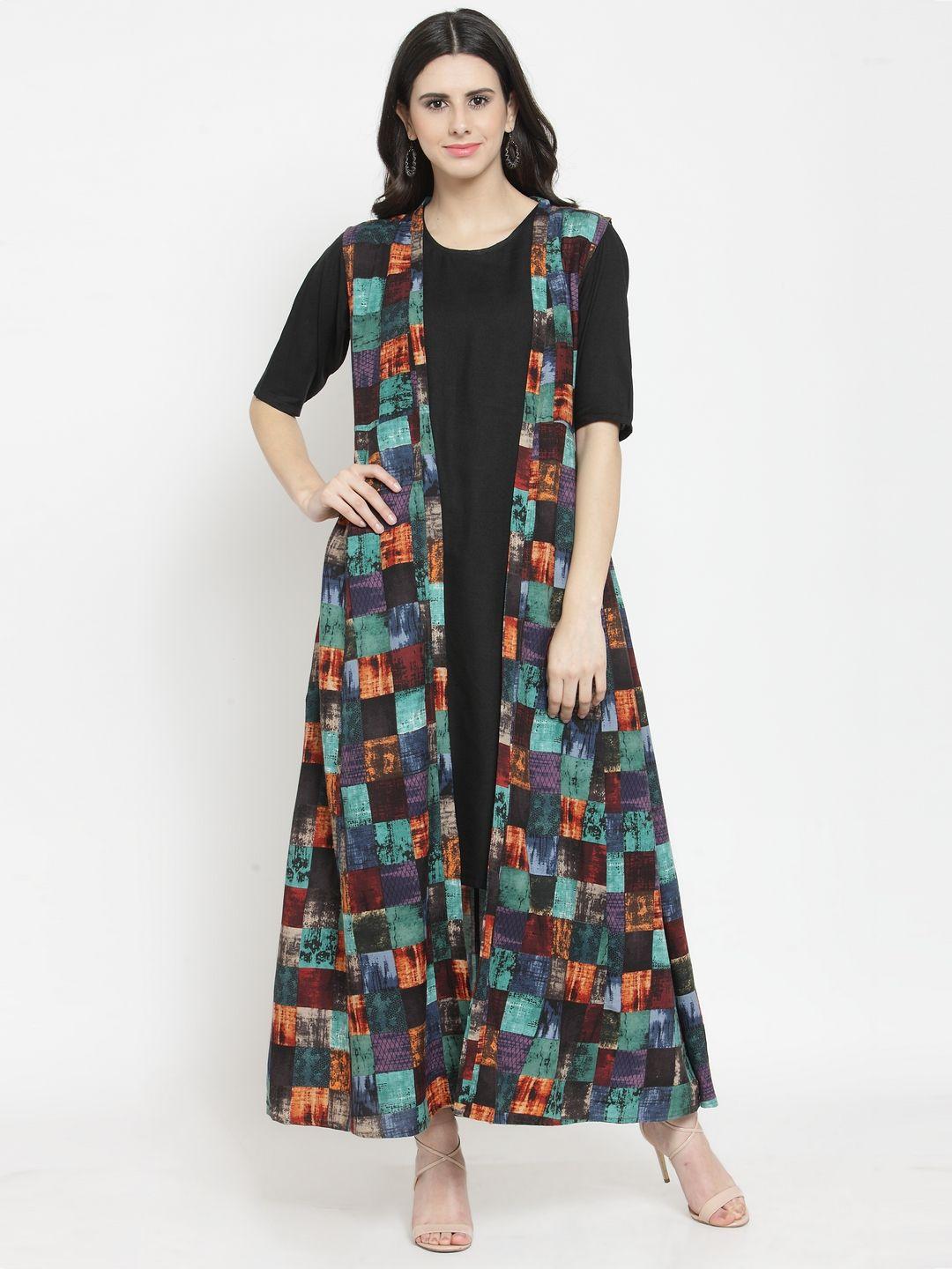 indibelle women multicoloured printed a-line kurta