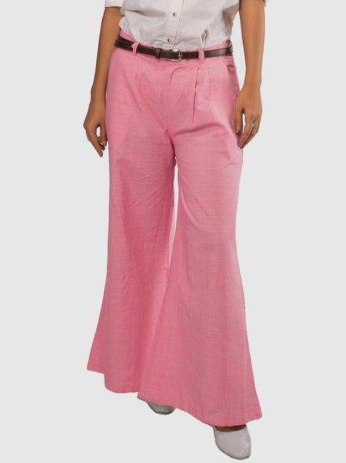 indic palate co pink linen flared pants
