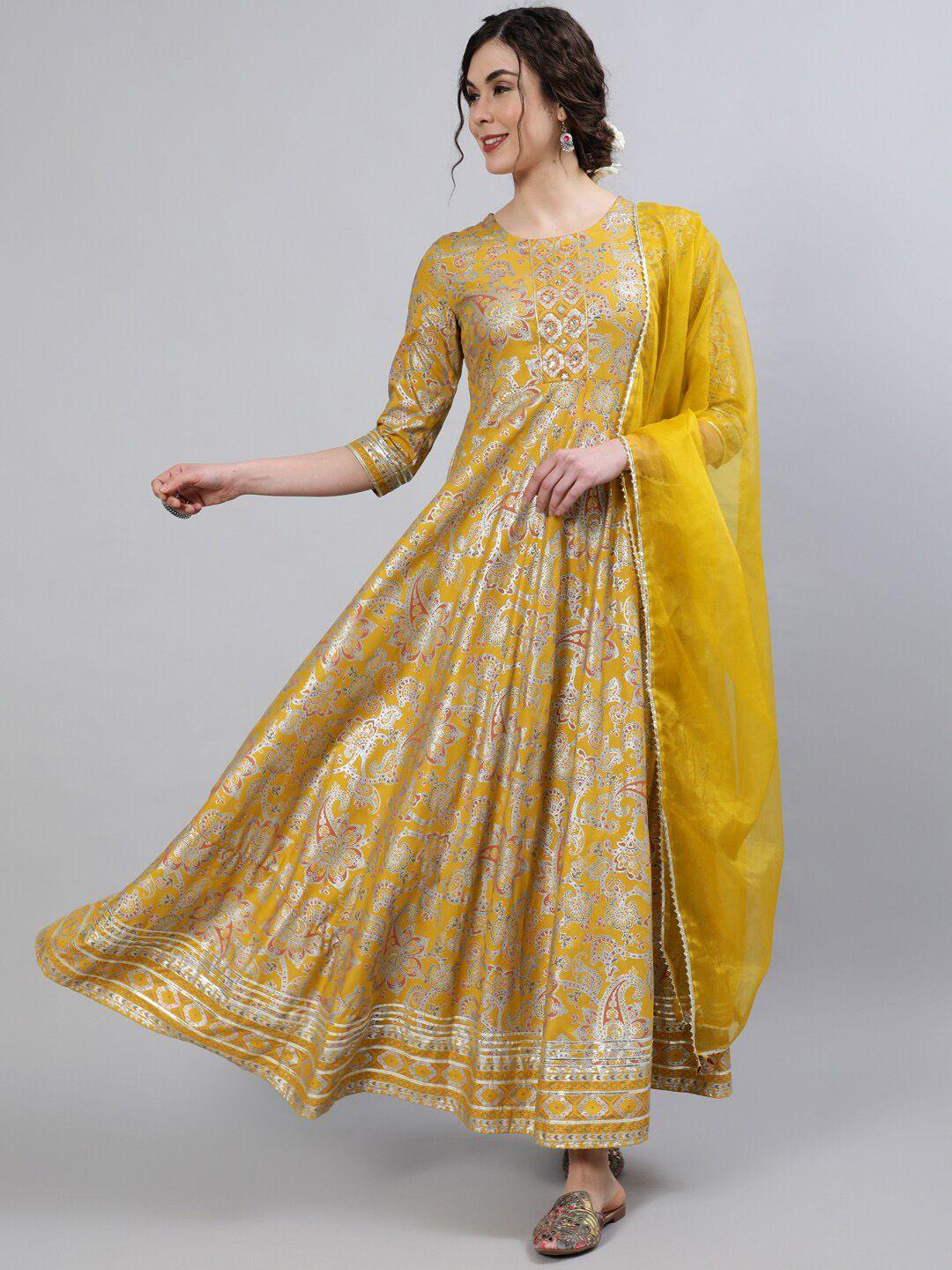 indie closet ethnic motifs printed anarkali panelled kurta