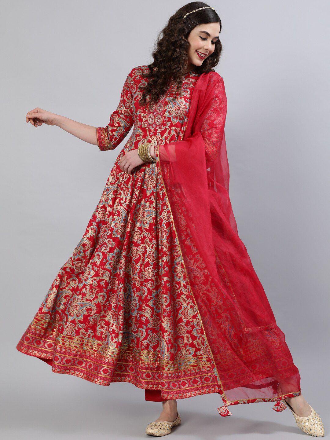 indie closet paisley printed anarkali empire kurta