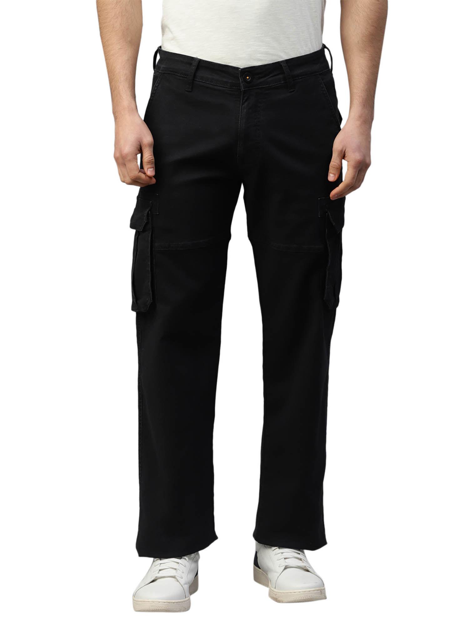 indie ride cargo trousers-black